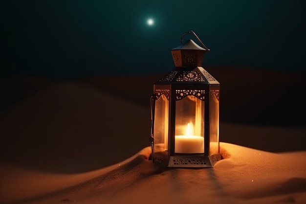 Arabian Nights Enchanting Lanterns in the Desert Generative AI