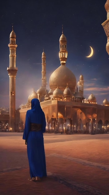 Arabian nights ramadan kareem islamic background