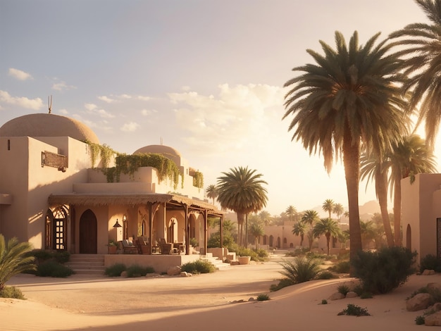 Photo arabian village atmosphere