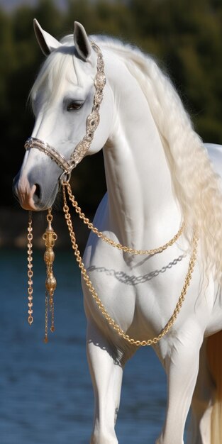 Arabian white horse