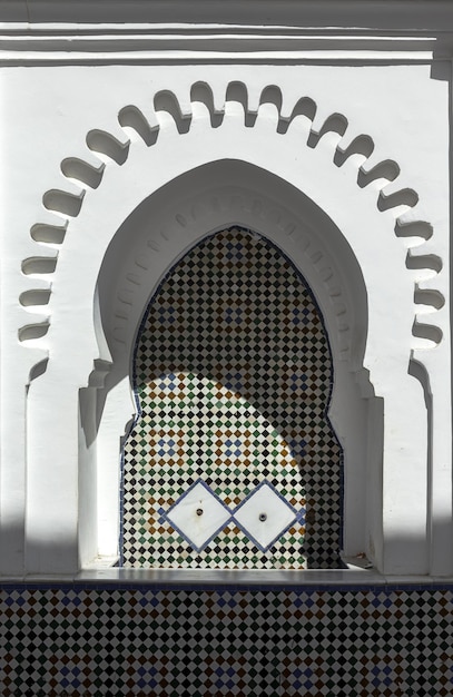 Arabic architecture in the old medina Streets doors windows details Tangier Morocco