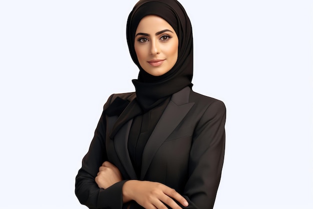 Arabic business woman on white background