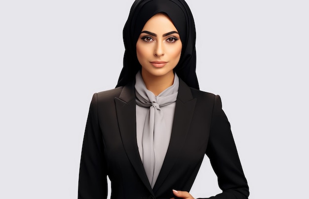 Arabic business woman on white background