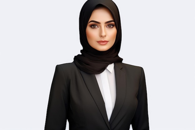 Arabic business woman on white background