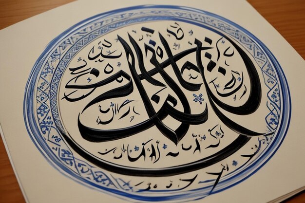 Photo arabic calligraphy writing allah and muhammad la ilaha illallah muhammadur rasulullah allah means go