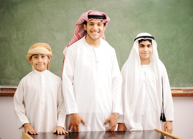 Arabic children in school classroom