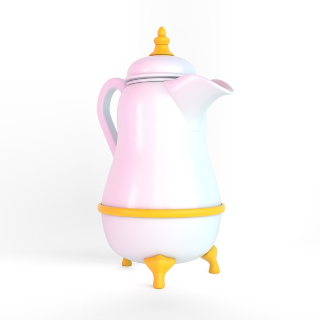 Arabic Coffee Pot Left Side In White Background