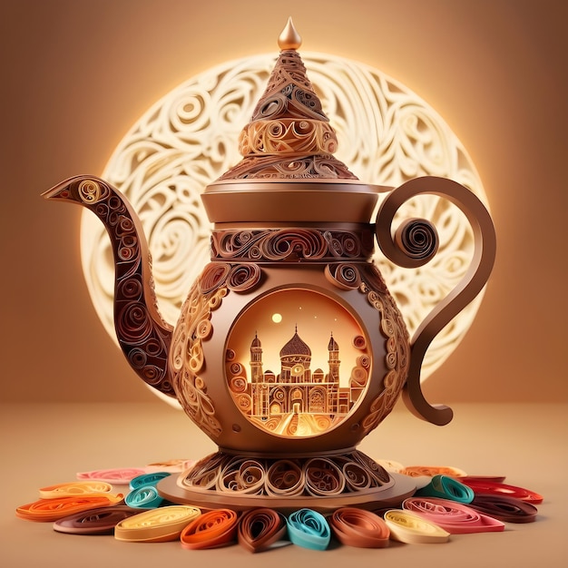 Arabic coffee pot quilling