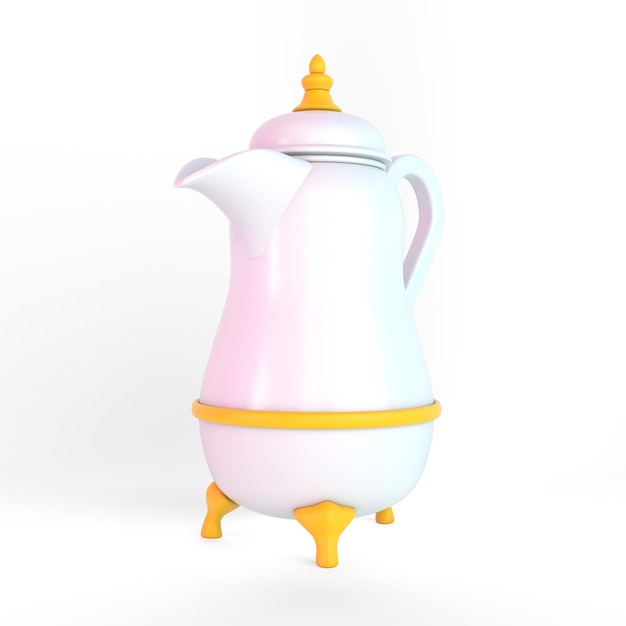 Arabic Coffee Pot Right Side In White Background