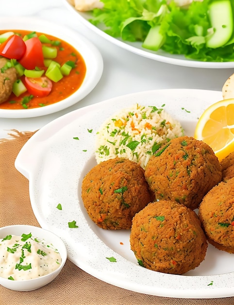 Foto falafel del pasto della prima colazione di cucina araba