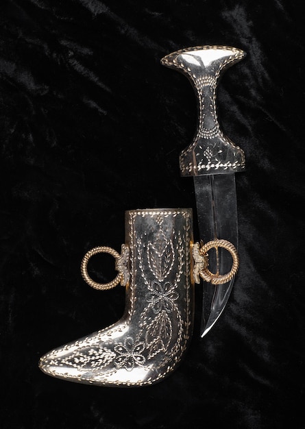 Arabic dagger on black velvet