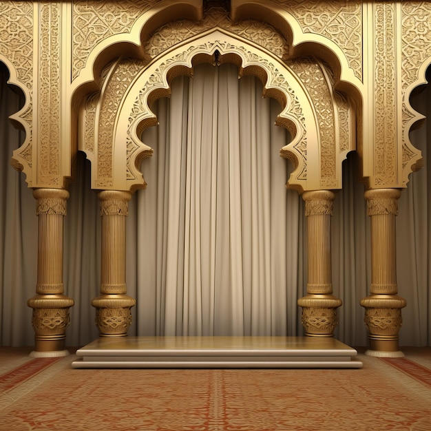 Arabic Elements Ornate Stage Background