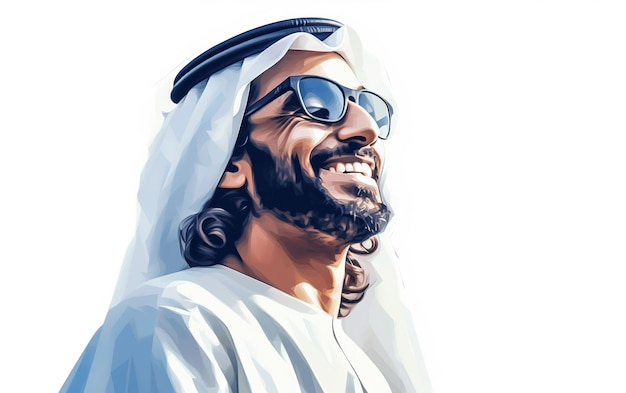 Arabic guy in glasses artwork for website banner