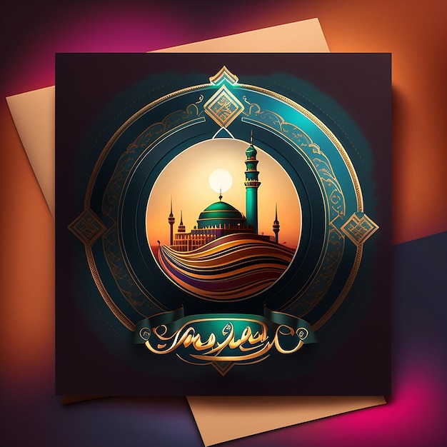 Arabic Islamic Calligraphy style Mawlid alNabi ai generated