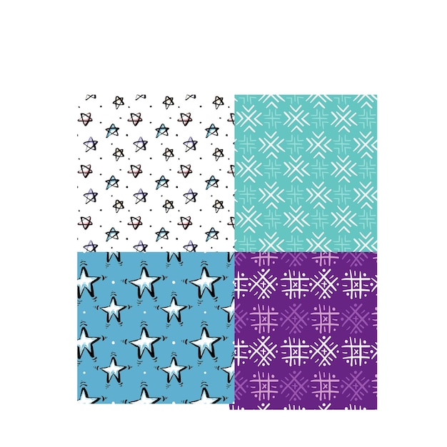 arabic islamic flat linear pattern collections seamless patterns set decorative geometric style