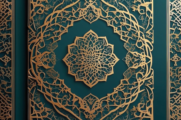 Photo arabic islamic style book cover design with arabic pattern and ornaments