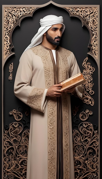 Arabic jalabiya for men quilling