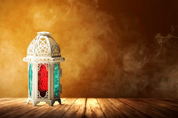 Photo arabic lamp with colorful light