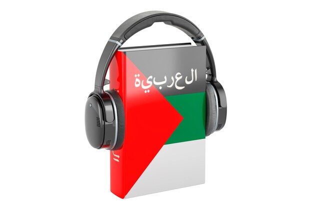 Фото Учебник арабского языка с наушниками изучите уроки арабского языка 3d-рендеринг