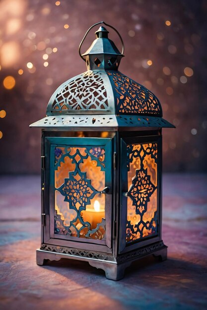 Arabic lantern decoration for ramadan and eid mubarak islamic event background