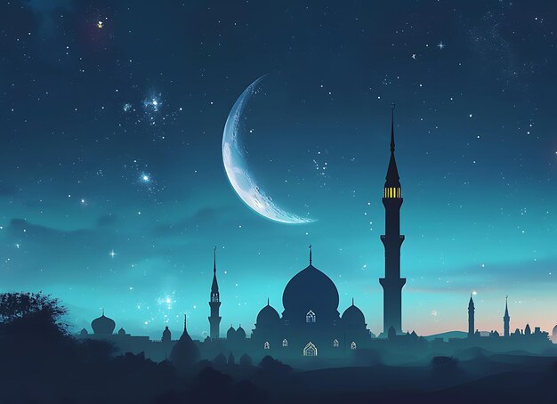 Arabic lantern of Ramadan celebration Background AIGenerated