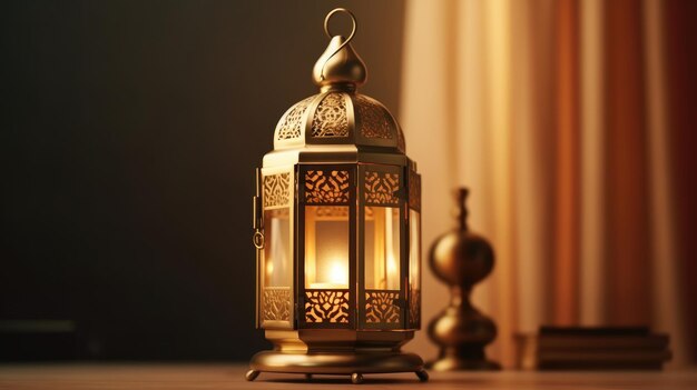 Arabic lantern of ramadan celebration background decorative light illustration generative ai