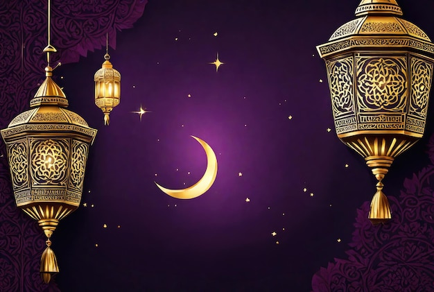 arabic lantern of ramadan celebration background illustration