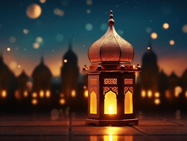 arabic lantern of ramadan celebration background illustration