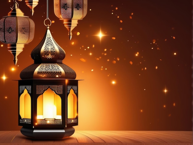 Арабский фонарь празднования Рамадана фоновая иллюстрация