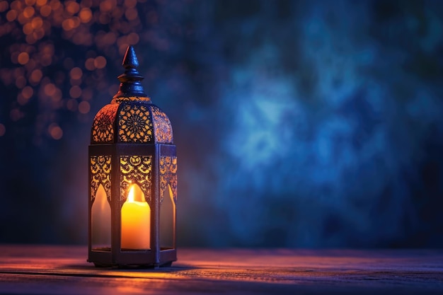 Arabic lantern for Ramadan greeting card