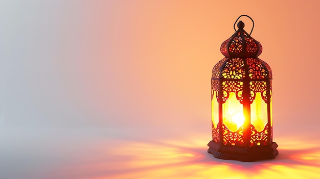 An Arabic lantern on white background