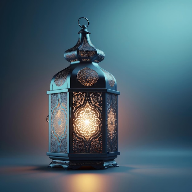 Arabic lantern with burning candle