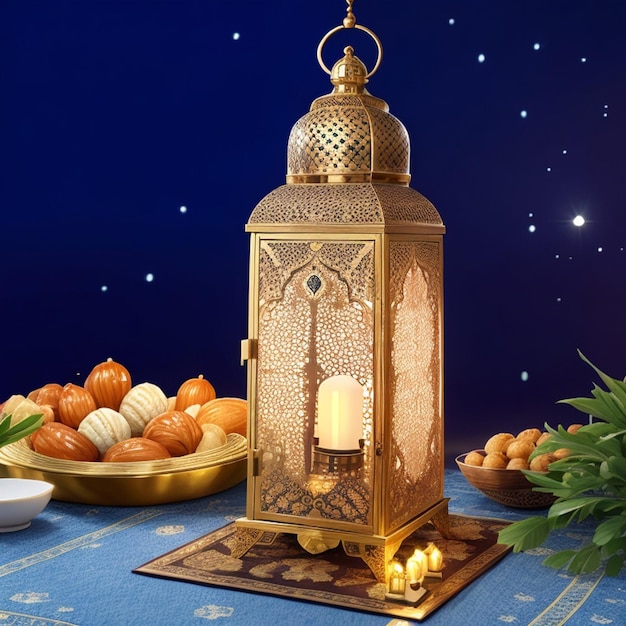 Arabic lantern with dates in the dates desert