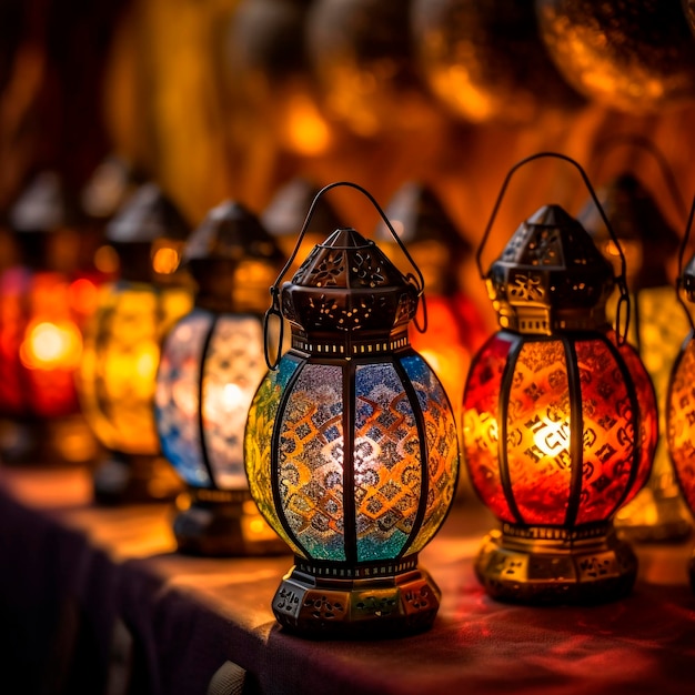Arabic lanterns oil lamp symbolizing tradition and celebration