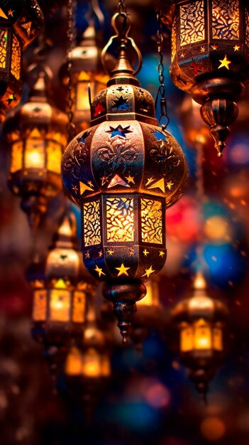 Arabic lanterns oil lamp symbolizing tradition and celebration