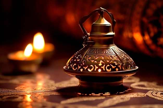 Arabic lanterns oil lamp symbolizing tradition and celebration