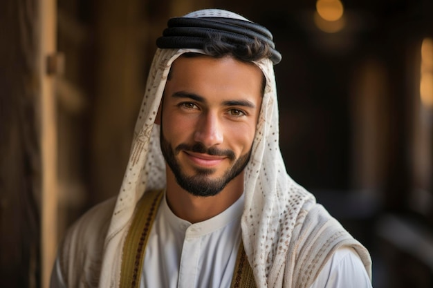 An arabic man smiling to the camera