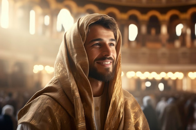 An arabic man smiling to the camera