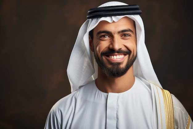 An arabic man smiling to the camera