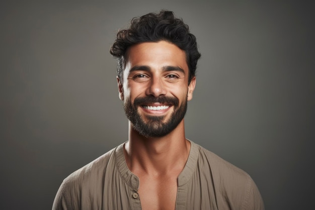 An arabic man smiling to the camera