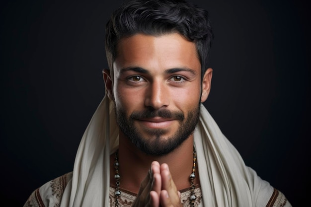 An arabic man smiling to the camera