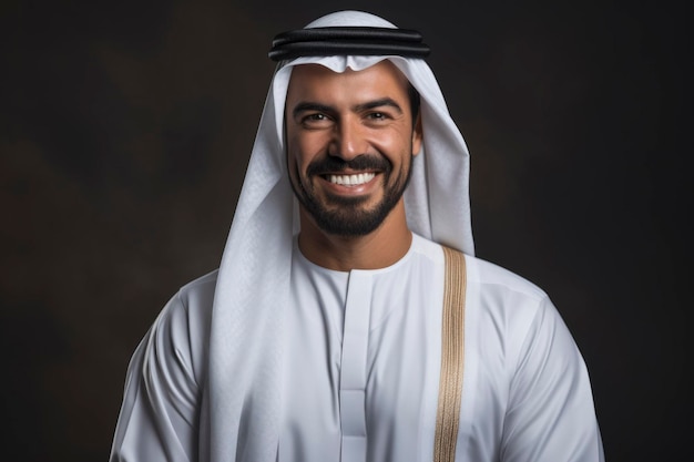 An arabic man smiling to the camera