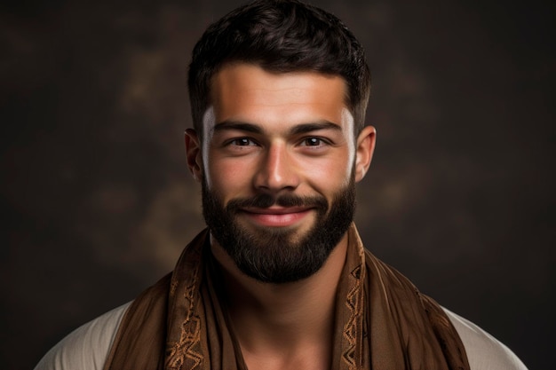 An arabic man smiling to the camera