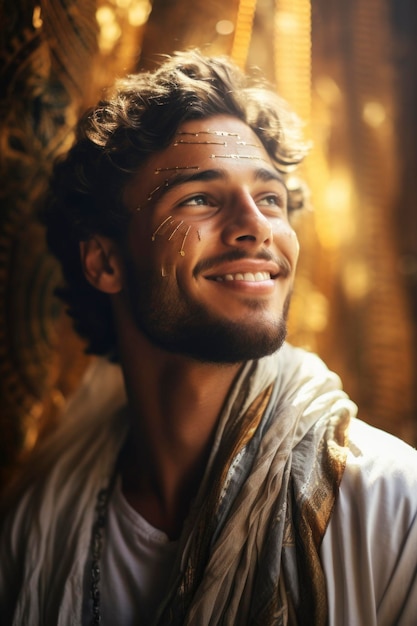 An arabic man smiling to the camera