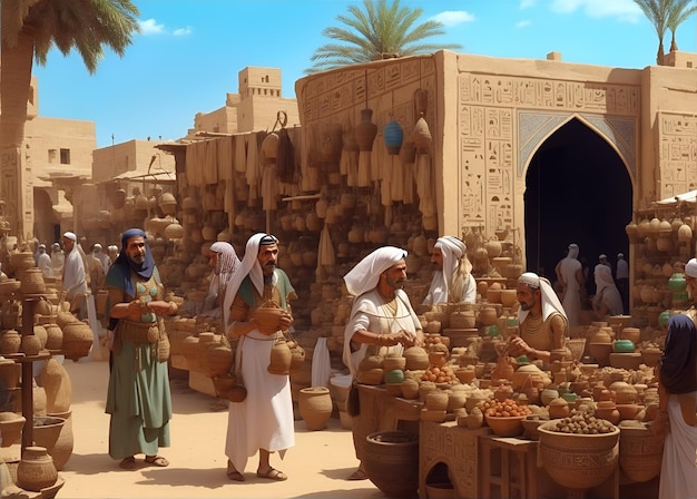 Arabic market an egyptian background theme