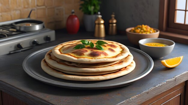 Arabic naan roti paratha food