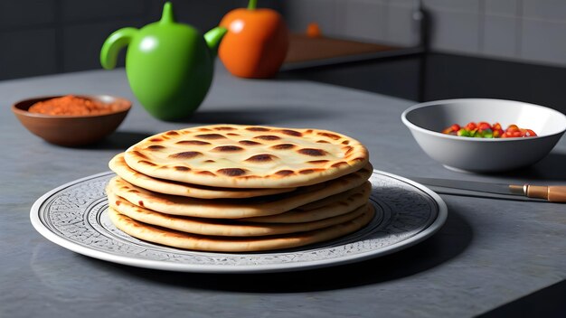 Arabic naan roti paratha food