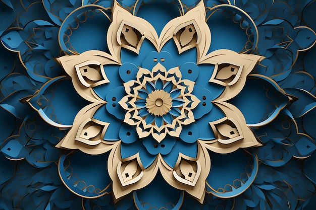 Arabic ornamental background in paper style