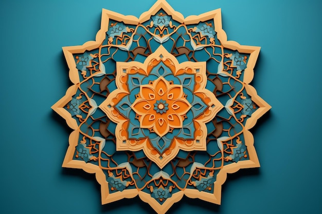 Arabic ornamental background in paper style