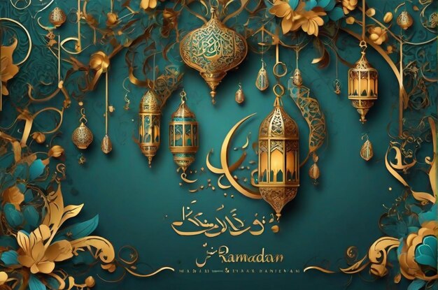 Arabic ramadan kareem decorative seasonal greeting background